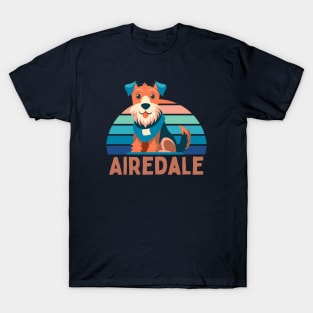 Cute Airedale Terrier Retro Cartoon T-Shirt